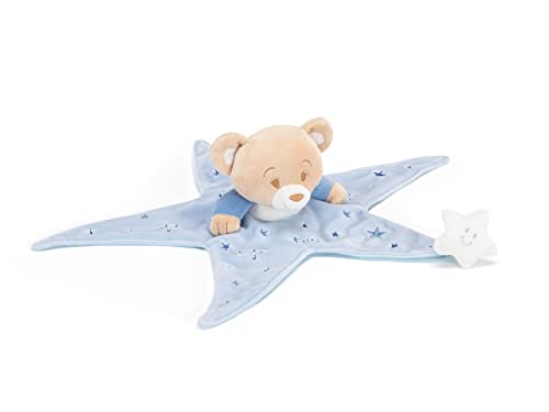 Trudi Schmusetuch Bär blau Plüsch und Doudou für Babys. Baby-Teddybären für Kinder. Neugeborenengeschenk für die ersten Monate | 37x10x32cm Größe S | Baby Star | Modell 18177 von Trudi