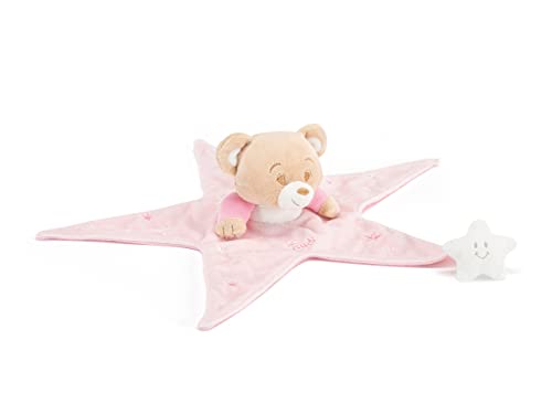 Trudi 18178 Bär Baby Schnuffeltuch, Sterne, Braun, Rosa, S von Trudi