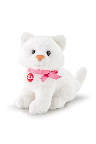 Trudi TUDL7000 Sweet Collection Kleine Katze ca. 9 cm, Größe XXS, Stofftier mit weichen Materialien und liebevollen Details, Plüschtier waschbar, Kuscheltier für Kinder und Babys, Weiß von Trudi