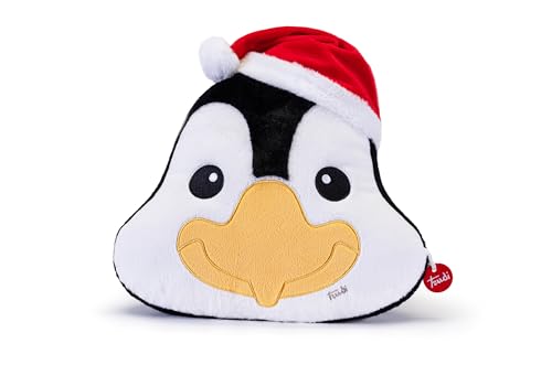 Trudi Weihnachts-Pinguin-Kissen dekorative Tier-Plüschkissen, Geburtstagsgeschenk | 38x36x9cm Größe M Pillows | Modell 28098 von Trudi