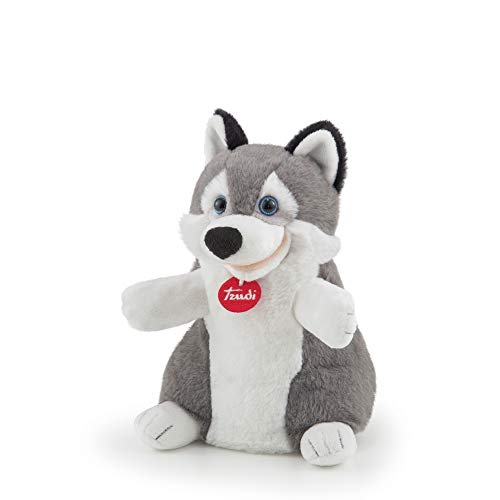 Trudi 29819 - Handpuppe Husky cm 15x24x21, grau/weiß von Trudi