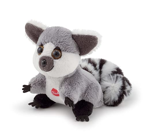 Trudi 51285 Sweet Collection Kleiner Lemur ca. 9 cm, Größe XXS, Stofftier mit weichen Materialien und liebevollen Details, Plüschtier mit buschigem Schwanz, waschbar, Kuscheltier für Kinder, Grau von Trudi