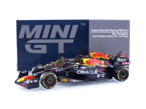 MINI GT 1/64 Oracle Red Bull Racing RB18 2022 3rd Place Winner #1 Monaco Grand Prix Max Verstappen Fertigprodukt von MINI GT