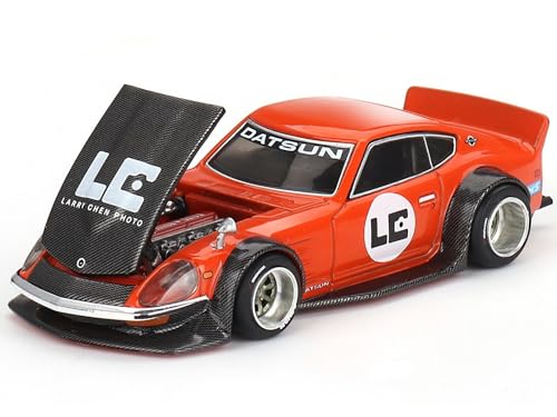 True Scale Miniaturen Modellauto Kompatibel mit Nissan Fairlady Z Kaido GT "Orange Bang" Larry Chen V1 Limited Edition 1/64 Druckguss Modellauto Kaido House KHMG100 von Truescale Miniatures