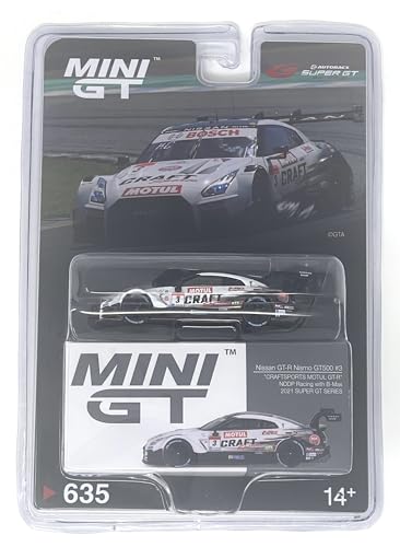 True Scale Miniatures Modellauto Kompatibel mit Nissan GT-R Nismo GT500#3 NDDP Racing mit B-Max 2021 Super GT Series Limited Edition 1/64 Diecast Modellauto MGT00635 von Truescale Miniatures