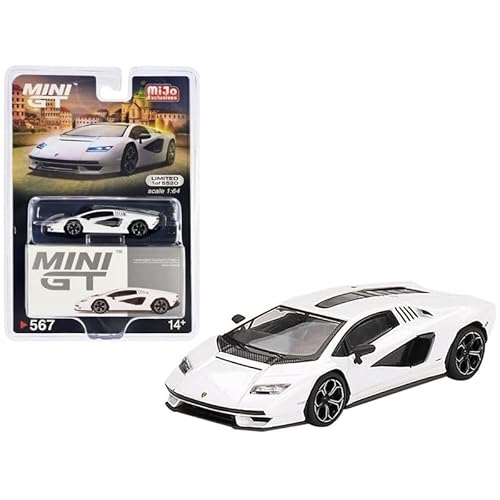 True Scale Miniatures Modellauto kompatibel mit Lamborghini Countach LPI 800-4 Bianco Siderale 1/64 Druckguss Modellauto MGT00567 von Truescale Miniatures