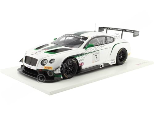 Truescale Miniatures – tsm151807r – Bentley Continental GT3 – Winner Silverstone 2014 – Echelle 1/18 – Weiß/Grün Metall von Truescale Miniatures