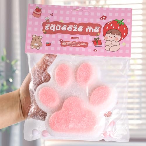 Squishy Toy, Katzenpfoten Squeeze Toys Süße Weiche Cat Squishy Spielzeug Squishy Spielzeug Pinch Family Anxiety Toy Neuartige Fidget-Spielzeuge für Antistressball Erwachsene Kinder (weiß-15cm) von Trukafie