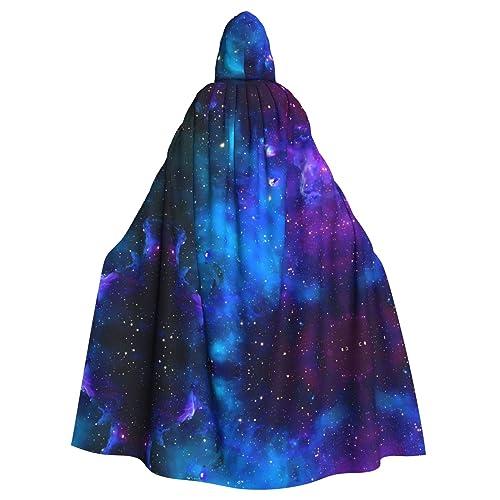 Trukd Umhang mit Kapuze für Halloween, Weihnachten, Sensenmann, Vampir-Hexe, 147,3 cm, Schwarz, Galaxy, One size von Trukd