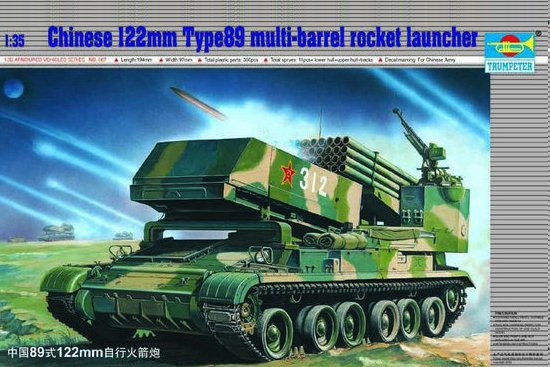 Chinesischer Raketenwerfer 122mm Typ 89 Multi-barrel Rocket Launcher von Trumpeter