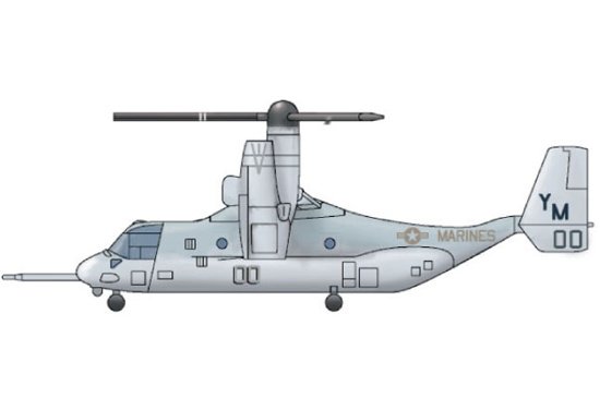 MV-22 Osprey V/STOL tiltrotar aircraft von Trumpeter