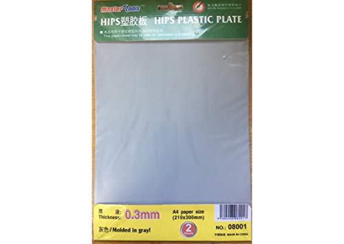 Master Tools 758001 Kunststoffplatte, 0,3 mm, 210x300 mm, Hips-Material, 2 Stück Master Tools 758001 Kunststoffplatte, 0,3 mm, 210x300 mm, Hips-Material, 2 Stück von Trumpeter