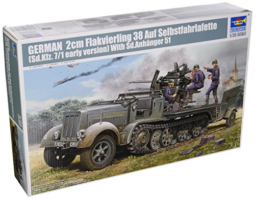 Trumpeter 01523 Modellbausatz 2 cm Flakvierling 38 Selbstfahrlafette (Sd.Kfz.7/1 early version) von Trumpeter