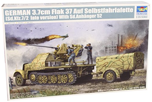 Trumpeter 01526 Modellbausatz German 3,7cm Flak 37 auf Selbstfahrlafette Sd.Kfz. 7/2 late version von Trumpeter