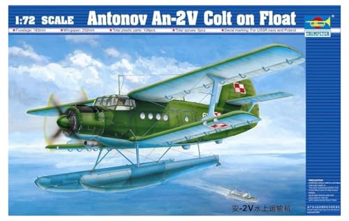 Trumpeter 01606 Modellbausatz Antonov An-2M Colt Wasserflugzeug, Mittel, Navy Blue von Trumpeter