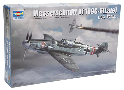 Trumpeter 02297 - Modellbausatz Messerschmitt Bf 109G-6 (Late), Grau und Grün von Trumpeter