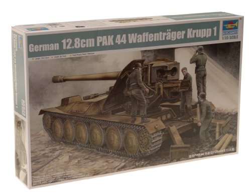 Trumpeter 05523 Modellbausatz 12,8cm PAK 44 Waffenträger Krupp 1, Mittel, Sonstiges von Trumpeter