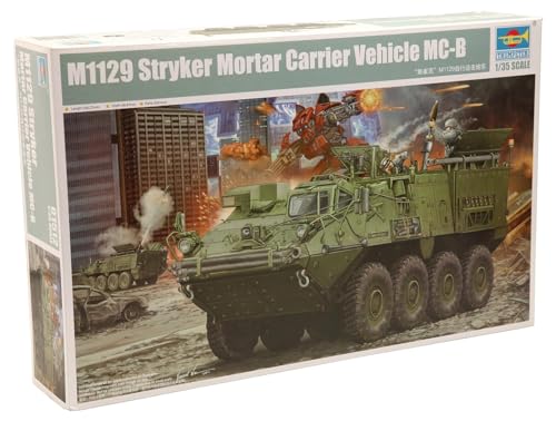 Trumpeter 1512 Modellbausatz M1129 Stryker Mortar Carrier w. 120mm, Grau von Trumpeter