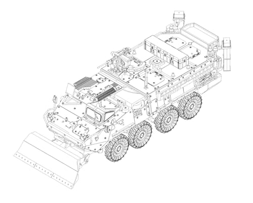 Trumpeter - 1/72 M1132 Stryker Engineer Squad Vehicle mit Minenräumer - Plastikmodellbausatz, Weiß von Trumpeter