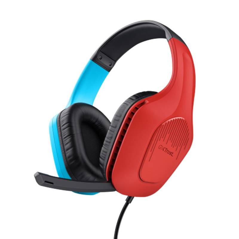 Gaming -Headset mit Mikrofonvertrauen GXT 416S Zirox Black Red Cyan von Trust