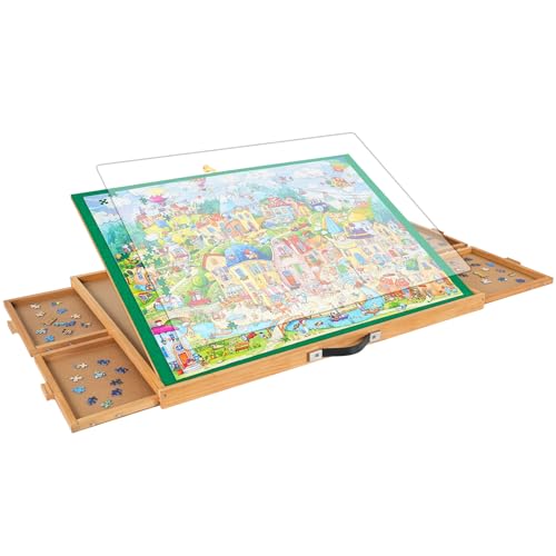 1500 Teile Puzzlebrett mit 4 Schubladen & Abdeckung, 3 Neigungswinkel, 64 x 87 cm Holz-Puzzletisch für Erwachsene, tragbarer Puzzle-Tischaufsatz, Geburtstagsgeschenk für Mama 1500 Teile Puzzlebrett mit 4 Schubladen & Abdeckung, 3 Neigungswinkel, 64 x 87 cm Holz-Puzzletisch für Erwachsene, tragbarer Puzzle-Tischaufsatz, Geburtstagsgeschenk für Mama von Truwheelz