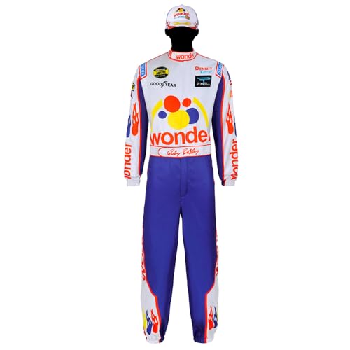 Trviss Herren Rennoverall Ricky Bobby Kostüm Talladega Nights Halloween Cosplay (Z3043WH, 2XL) von Trviss