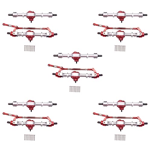 TsoLay 5X RC Auto Vorder- und Hinterachse Komplett für MN D90 D91 D96 D99S MN90 MN96 MN99 MN99S 1/12 RC Auto Upgrade Teile,Silber von TsoLay