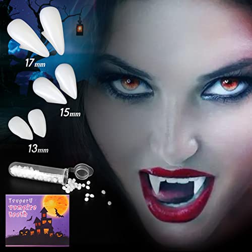 TsuperU Vampir ZäHne Kinder VampirzäHne Erwachsene Cosplay VampirzäHne Kinder Halloween Deko Kinderparty, Vampire Teeth Fangs Halloween ZäHne, 3 Paare Vampirgebiss Zahnersatz Vampir Kostüm Zubehör von TsuperU