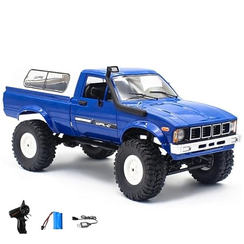 Ttrzlrb Ferngesteuerte Autos, All Terial Funkgesteuerter Pickup-Truck, Ferngesteuerter Kletterer mit Licht, Wasserdicht, Hobby-Spielzeug RC für Kinder und Erwachsene(Blue) von Ttrzlrb