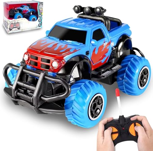 Ttrzlrb Ferngesteuerte Autos, RC-Auto für Jungen und Mädchen im Alter von 3–9 Jahren, ferngesteuertes Mini-Truck-Auto, blaues Geländewagen-Rennauto, Geschenke für drinnen und draußen von Ttrzlrb