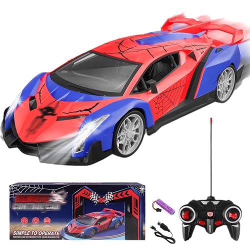 Ttrzlrb Ferngesteuerte Autos,Spinnenspielzeug,Hochgeschwindigkeits-Sportrenn-Drift-RC-Auto LED-Licht,Geschenk für Jungen und Mädchen Alter 3–12 Jahren,Kinderspielzeug für drinnen draußen von Ttrzlrb