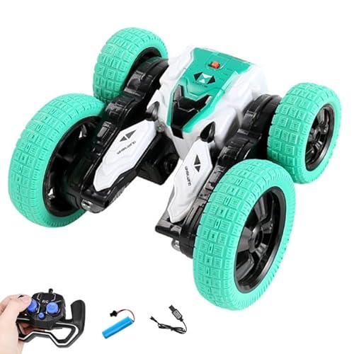 Ttrzlrb Ferngesteuertes Auto, doppelseitiges RC-Auto, 4WD-Gelände-Stuntauto, 2,4 GHz, für drinnen und draußen, wiederaufladbare elektrische Spielzeugautos für jedes Gelände, Geschenke(Blue) von Ttrzlrb