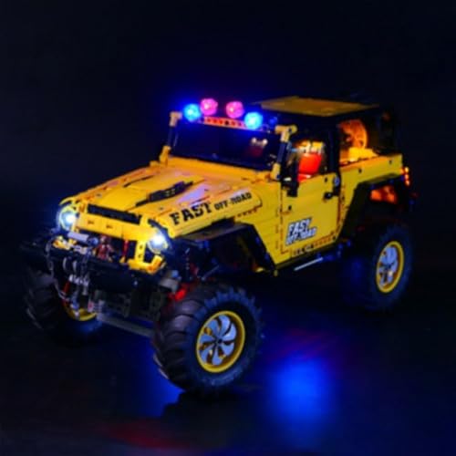 Ttrzlrb LED-Beleuchtungsset für gelben Geländewagen – Beleuchtungsset für Bausteinmodell 0220101 (Bauset Nicht im Lieferumfang enthalten) USB-Version von Ttrzlrb