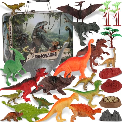 Dinosaurier Figuren Spielzeug, Spielzeug Dinosaurier Geschenkset ab 3 4 5 6 Jahre, 25 Stück Realistisches Dinosaurier Figuren Spielzeug, Dinosaurier Pädagogisches Figuren Spielzeug von Tubasaya