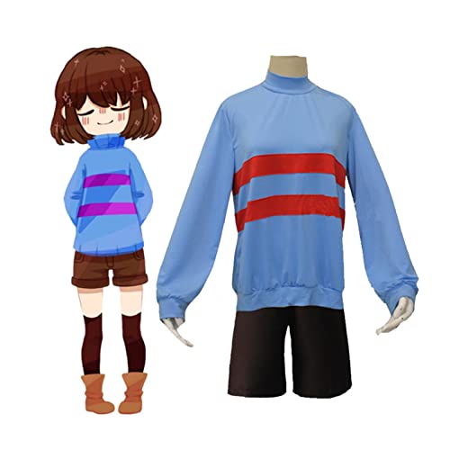 Frisk Chara Cosplay Kostüm Anime Undertale Halloween Karneval Outfit für Männer Frauen von Tubaxing