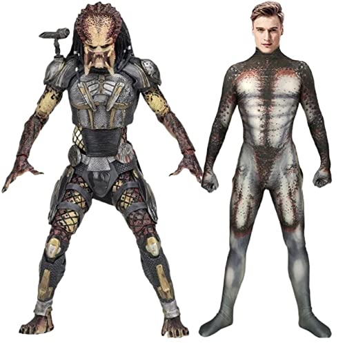 Tubaxing The Predator Cosplay Kostüm Mann Frau Body Anzüge Halloween Karneval Overall Outfit Male,3XL von Tubaxing