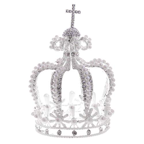 Tubayia Barocke Prinzessin Krone Haarschmuck Kostüm für Frauen und Mädchen (Weiß Silber) von Tubayia