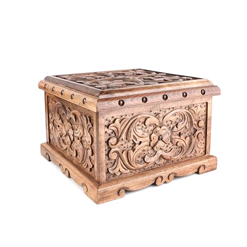 Tubibu Walnut Treasure Within Puzzle Secret Magic Box, handgefertigt, einzigartige Schmuckschatulle mit verstecktem Schlüssel (BigSquare) von Tubibu