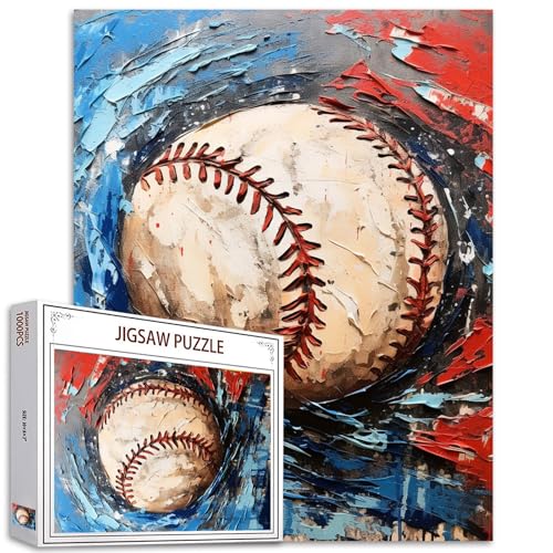 1000 Teile Puzzle für Erwachsene,Sport Baseball Puzzle - Sportpuzzle, Puzzle für Erwachsene,Einzigartiges Geschenk für Junge&Mann,Ball Kunst Spielzeug Puzzles von Tucocoo