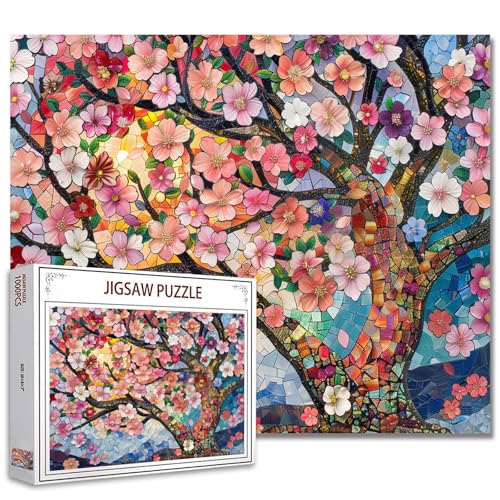 1000 Teile Puzzle für Erwachsene Baum des Lebens Malerei Puzzle Blume Pflanzen Puzzles für anspruchsvolle Familie Aktivität Spiel DIY Puzzle Wanddekoration Familienpuzzle perfekt Spielabende Geschenk von Tucocoo