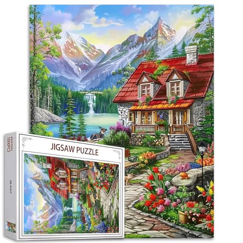 1000 Teile Puzzle für Erwachsene Landschaftsmalerei Puzzle Naturlandschaft Puzzles für herausfordernde Familie Aktivität Spiel DIY Puzzle Wanddekoration Familienpuzzle perfekt Spieleabende Geschenk von Tucocoo