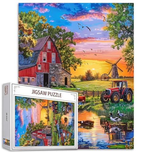 1000 Teile Puzzle für Erwachsene Landschaftsmalerei Puzzle natürliche Landschaft Puzzles anspruchsvolle Familie Aktivität Spiel DIY Puzzle Wanddekoration Familienpuzzle perfekt Spielabende Geschenk von Tucocoo