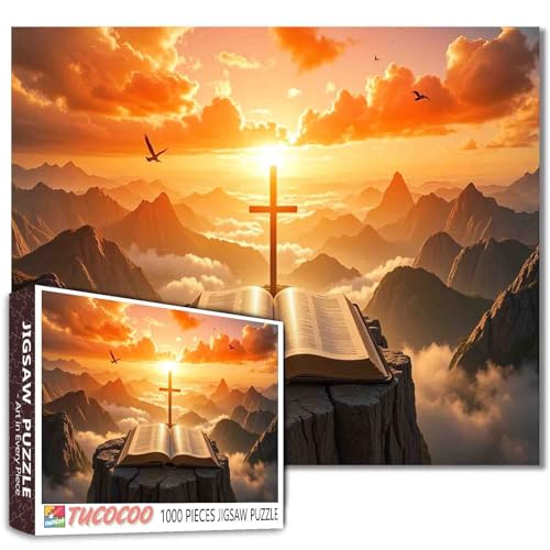 1000 Teile Puzzles für Erwachsene Christus Kreuz Jigsaw Sonnenuntergang Landschaft Puzzle 1000 Teile Puzzles für Spieleabend Christentum Heilige Bibel Wanddekoration DIY Handwerk 27 x 20 Zoll Puzzle 1000 Teile Puzzles für Erwachsene Christus Kreuz Jigsaw Sonnenuntergang Landschaft Puzzle 1000 Teile Puzzles für Spieleabend Christentum Heilige Bibel Wanddekoration DIY Handwerk 27 x 20 Zoll Puzzle von Tucocoo