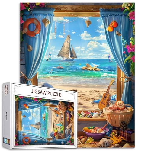 1000 Teile Puzzles für Erwachsene Fenster Strand Landschaft Puzzle Sommer Strand 1000 Teile Puzzles Spiel Meer Szene Landschaft Wanddekoration DIY Handwerk Puzzle Meer Fenster Landschaft Kunst 1000 Teile Puzzles für Erwachsene Fenster Strand Landschaft Puzzle Sommer Strand 1000 Teile Puzzles Spiel Meer Szene Landschaft Wanddekoration DIY Handwerk Puzzle Meer Fenster Landschaft Kunst von Tucocoo