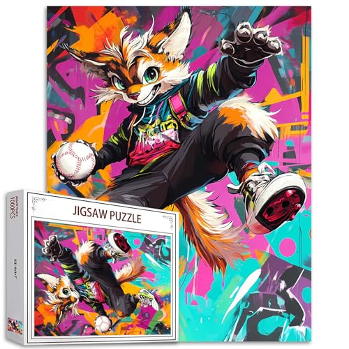 Graffitic Wildlife 1000 Stück Jigsaw Puzzles Erwachsene Nebel Spielen Baseball Malerei Jigsaw Puzzle niedlich Cartoon Tier Puzzles herausfordernde Familienaktivität Puzzle Schlafzimmer Wanddekoration Graffitic Wildlife 1000 Stück Jigsaw Puzzles Erwachsene Nebel Spielen Baseball Malerei Jigsaw Puzzle niedlich Cartoon Tier Puzzles herausfordernde Familienaktivität Puzzle Schlafzimmer Wanddekoration von Tucocoo