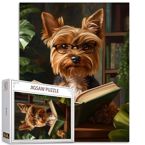 Hunde-Lesebuch-Puzzle, 1000 Teile, Puzzles für Erwachsene, niedliche Tiere, Puzzles für anspruchsvolle Familienaktivitäten, Lesezeit, Puzzle für Zuhause, Raumdekoration, Geschenke von Tucocoo