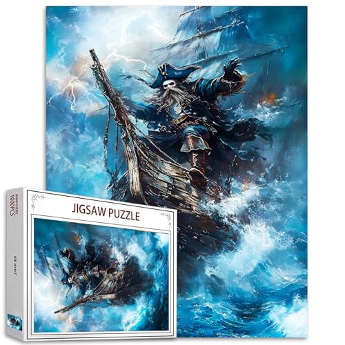 Piratenschiff Puzzles für Erwachsene 1000 Stücke Piraten Segelboote DIY Handarbeit Puzzles Reise Jigsaw Puzzles Home Dekoration Einzigartige schwierig Herausforderung große Puzzle Lernspiele Geschenk von Tucocoo