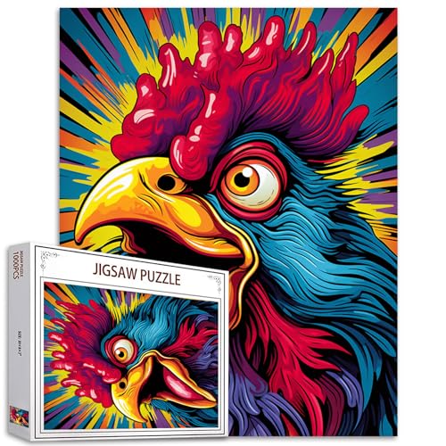 Rosa Schwein Jigsaw Puzzle 1000 Stück Puzzles für Erwachsene, niedliche Schwein Jigsaw Puzzles für herausfordernde Familie Aktivität Spiele Bunte Puzzle für Home Decor Geschenke - 27x20 Zoll von Tucocoo