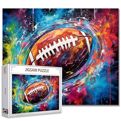 Rugby Sport Puzzle Graffiti Street Art 1000 Teile Puzzle für Erwachsene Sportpuzzle Einzigartiges Geschenk für Junge&Mann Ballkunst Spielzeug Puzzles Perfekt für Spieleabende Wanddekoration von Tucocoo