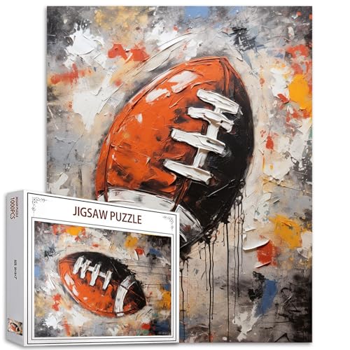 Sport-Themen-Puzzle Graffiti Street Art 1000 Teile Puzzle für Erwachsene Sport-Puzzle Einzigartiges Geschenk für Junge&Mann Ball Kunst Spielzeug Puzzles Perfekt für Spielabende Home Wall Decor von Tucocoo